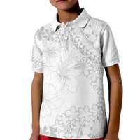 American Samoa Lotu Tamaiti Kid Polo Shirt White Sunday Plumeria White Vibe