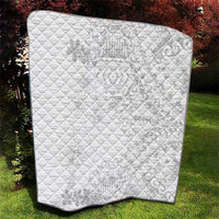 American Samoa Lotu Tamaiti Quilt White Sunday Plumeria White Vibe LT9 - Polynesian Pride