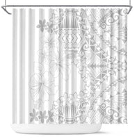 American Samoa Lotu Tamaiti Shower Curtain White Sunday Plumeria White Vibe LT9 White - Polynesian Pride