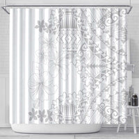 American Samoa Lotu Tamaiti Shower Curtain White Sunday Plumeria White Vibe LT9 - Polynesian Pride