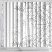 American Samoa Lotu Tamaiti Shower Curtain White Sunday Plumeria White Vibe LT9 - Polynesian Pride