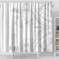 American Samoa Lotu Tamaiti Shower Curtain White Sunday Plumeria White Vibe LT9 - Polynesian Pride