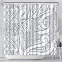 Lotu Tamaiti Samoa Siapo Shower Curtain White Sunday With Teuila Torch Ginger