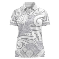Lotu Tamaiti Samoa Siapo Women Polo Shirt White Sunday With Teuila Torch Ginger
