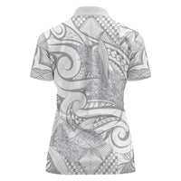Lotu Tamaiti Samoa Siapo Women Polo Shirt White Sunday With Teuila Torch Ginger