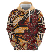 Vintage Samoa Siapo Zip Hoodie With Teuila Torch Ginger LT9 - Polynesian Pride