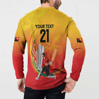 Custom Cricket PNG East Asia-Pacific Button Sweatshirt Papua New Guinea Rise to Power - Polynesian Pride
