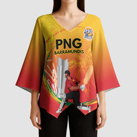 Custom Cricket PNG East Asia-Pacific Kimono Sleeve Blouse Papua New Guinea Rise to Power - Polynesian Pride