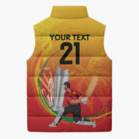 Custom Cricket PNG East Asia-Pacific Sleeveless Puffer Jacket Papua New Guinea Rise to Power - Polynesian Pride