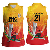 Custom Cricket PNG East Asia-Pacific Women Sleeveless Polo Shirt Papua New Guinea Rise to Power - Polynesian Pride