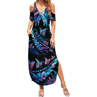 polynesia-ribbon-butterflies-family-matching-summer-maxi-dress-and-hawaiian-shirt-silver-fern-breast-cancer-with-papua-shell-pattern