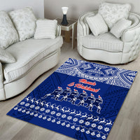 Toa Samoa Christmas Area Rug Samoa Siva Tau Manuia Le Kerisimasi Blue Vibe LT9 - Polynesian Pride