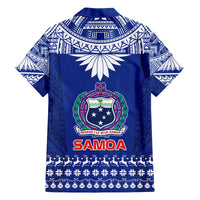 Toa Samoa Christmas Family Matching Off Shoulder Maxi Dress and Hawaiian Shirt Samoa Siva Tau Manuia Le Kerisimasi Blue Vibe LT9 - Polynesian Pride