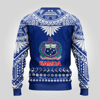 Toa Samoa Christmas Ugly Christmas Sweater Samoa Siva Tau Manuia Le Kerisimasi Blue Vibe LT9 - Polynesian Pride