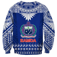 Toa Samoa Christmas Sweatshirt Samoa Siva Tau Manuia Le Kerisimasi Blue Vibe LT9 - Polynesian Pride