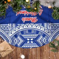 Toa Samoa Christmas Tree Skirt Samoa Siva Tau Manuia Le Kerisimasi Blue Vibe LT9 - Polynesian Pride