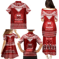 Toa Samoa Christmas Family Matching Puletasi Dress and Hawaiian Shirt Samoa Siva Tau Manuia Le Kerisimasi Red Vibe LT9 - Polynesian Pride