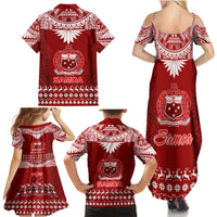 Toa Samoa Christmas Family Matching Summer Maxi Dress and Hawaiian Shirt Samoa Siva Tau Manuia Le Kerisimasi Red Vibe LT9 - Polynesian Pride
