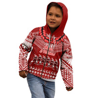 Toa Samoa Christmas Kid Hoodie Samoa Siva Tau Manuia Le Kerisimasi Red Vibe LT9 - Polynesian Pride