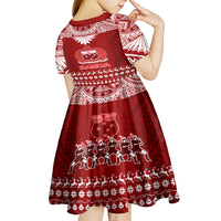 Toa Samoa Christmas Kid Short Sleeve Dress Samoa Siva Tau Manuia Le Kerisimasi Red Vibe LT9 - Polynesian Pride