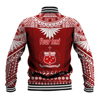Personalised Toa Samoa Christmas Baseball Jacket Samoa Siva Tau Manuia Le Kerisimasi Red Vibe LT9 - Polynesian Pride