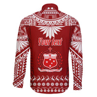 Personalised Toa Samoa Christmas Family Matching Long Sleeve Bodycon Dress and Hawaiian Shirt Samoa Siva Tau Manuia Le Kerisimasi Red Vibe LT9 - Polynesian Pride