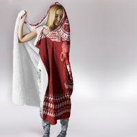 Personalised Toa Samoa Christmas Hooded Blanket Samoa Siva Tau Manuia Le Kerisimasi Red Vibe LT9 - Polynesian Pride