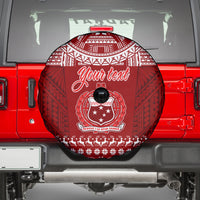 Personalised Toa Samoa Christmas Spare Tire Cover Samoa Siva Tau Manuia Le Kerisimasi Red Vibe LT9 - Polynesian Pride