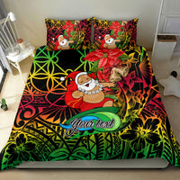 Personalised Vanuatu Joyeux Noel Bedding Set Christmas Santas God Yumi LT9 - Polynesian Pride