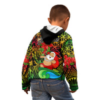 Personalised Vanuatu Joyeux Noel Kid Hoodie Christmas Santas God Yumi LT9 - Polynesian Pride
