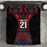 Custom New Zealand Bedding Set Maori Kiwiana Pattern Tukutuku Motif