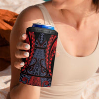 Custom New Zealand 4 in 1 Can Cooler Tumbler Maori Kiwiana Pattern Tukutuku Motif
