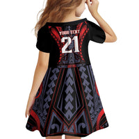 Custom New Zealand Family Matching Short Sleeve Bodycon Dress and Hawaiian Shirt Maori Kiwiana Pattern Tukutuku Motif LT9 - Polynesian Pride
