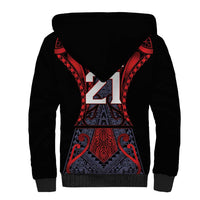 Custom New Zealand Sherpa Hoodie Maori Kiwiana Pattern Tukutuku Motif