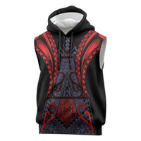 Custom New Zealand Sleeveless Hoodie Maori Kiwiana Pattern Tukutuku Motif