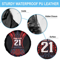 Custom New Zealand Spare Tire Cover Maori Kiwiana Pattern Tukutuku Motif