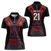 Custom New Zealand Women Polo Shirt Maori Kiwiana Pattern Tukutuku Motif LT9 - Polynesian Pride