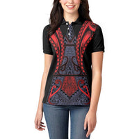 Custom New Zealand Women Polo Shirt Maori Kiwiana Pattern Tukutuku Motif LT9 - Polynesian Pride