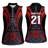 Custom New Zealand Women Sleeveless Polo Shirt Maori Kiwiana Pattern Tukutuku Motif LT9 - Polynesian Pride