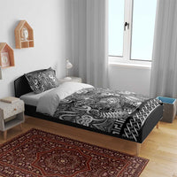 New Zealand Taiaha Maori Bedding Set Kiwikiwi Minimalist Silver Fern Tukutuku Motif LT9 - Polynesian Pride