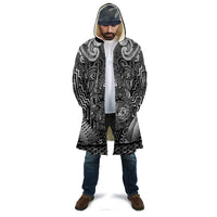 Custom New Zealand Taiaha Maori Cloak Kiwikiwi Minimalist Silver Fern Tukutuku Motif