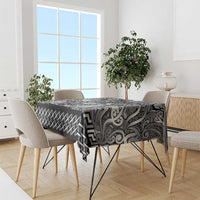 New Zealand Taiaha Maori Tablecloth Kiwikiwi Minimalist Silver Fern Tukutuku Motif LT9 - Polynesian Pride