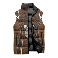 Custom Oceania Football Bula Fiji Sleeveless Puffer Jacket Polynesian Tribal Pattern
