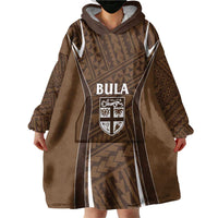 Custom Oceania Football Bula Fiji Wearable Blanket Hoodie Polynesian Tribal Pattern