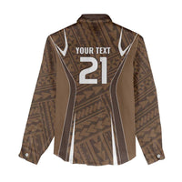 Custom Oceania Football Bula Fiji Women Casual Shirt Polynesian Tribal Pattern