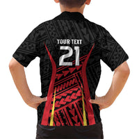 Custom Oceania Football Papua New Guinea Kid Hawaiian Shirt Polynesian Tribal Pattern