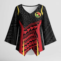 Custom Oceania Football Papua New Guinea Kimono Sleeve Blouse Polynesian Tribal Pattern