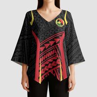 Custom Oceania Football Papua New Guinea Kimono Sleeve Blouse Polynesian Tribal Pattern