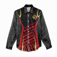 Custom Oceania Football Papua New Guinea Women Casual Shirt Polynesian Tribal Pattern