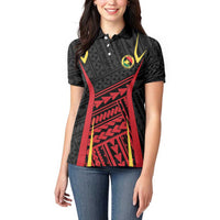 Custom Oceania Football Papua New Guinea Women Polo Shirt Polynesian Tribal Pattern